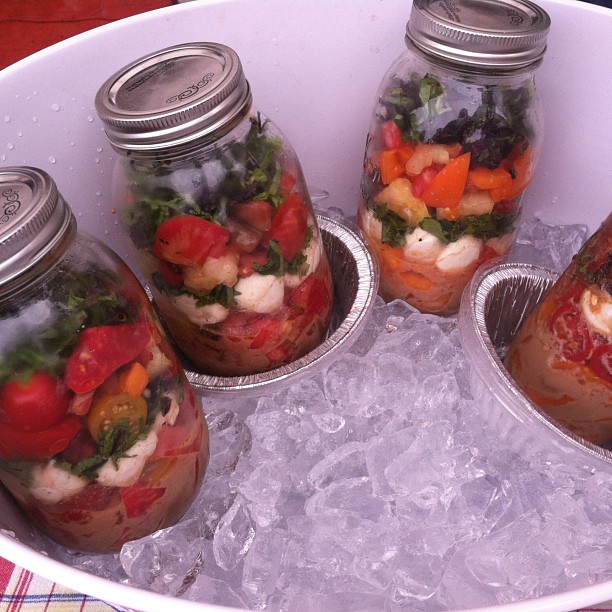 Great picnic idea: caprese salad in a jar from chef John Fink #TheWholeBeast. How do you use canning jars for take away?