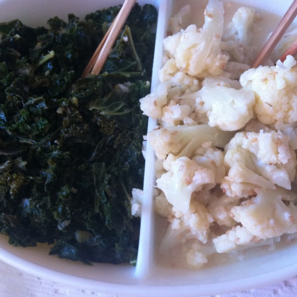 #SlowFood #Fermented feast: Made #koji cauliflower, kale and pickles.  What a great theme for a Convivial dinner party.