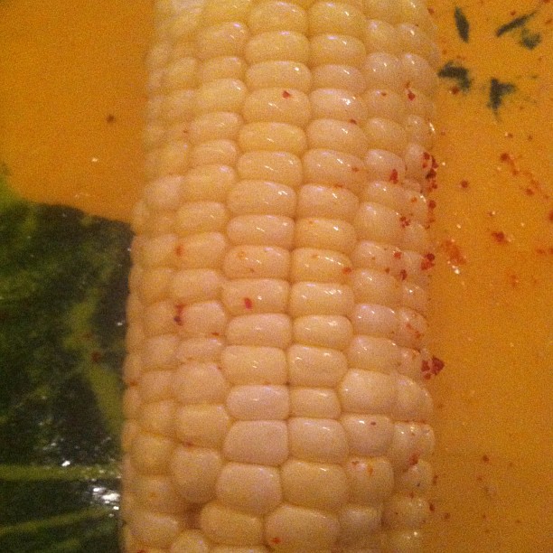 First corn of the summer: cultured butter, sea salt and red pepper.  Just perfect.