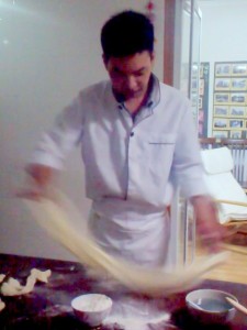 making hand-pulled noodles