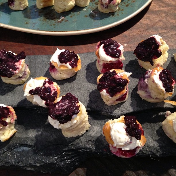 Brilliant smoked Marionberry jam on ricotta biscuit from Besaus chef #feastpdx