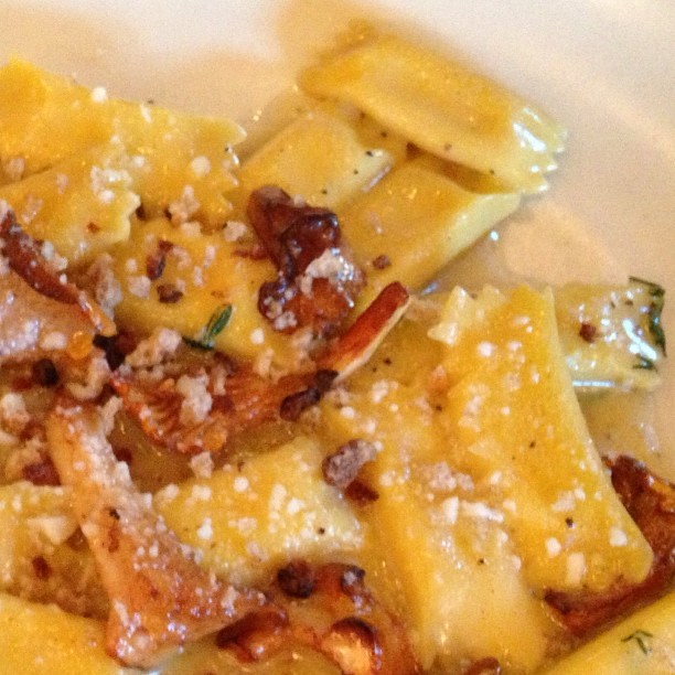 The Corn Agnolotti with chanterelles at @AvaGreems in #pdx