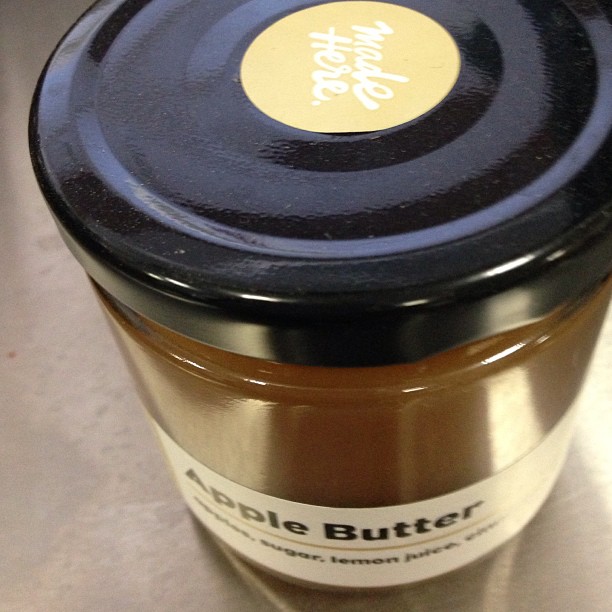 Check out the soon to open @LocalMissionMarkets apple butter. All locally sourced and crafted in their kitchen. They'll be opening later this month.