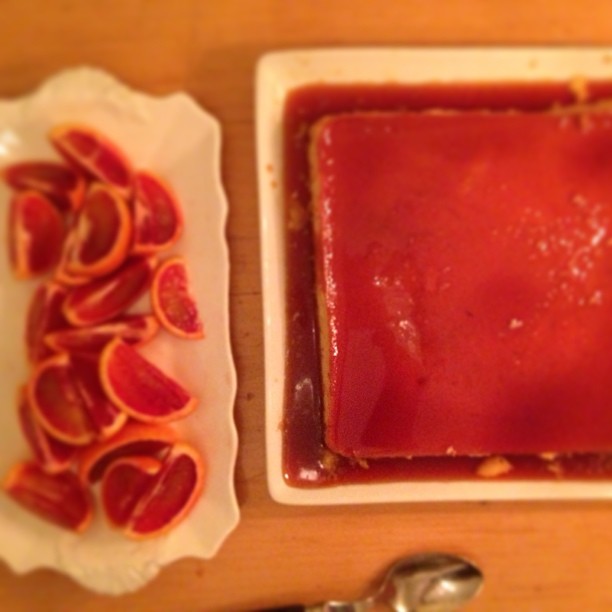 Pretty flan and blood oranges #cookingclub