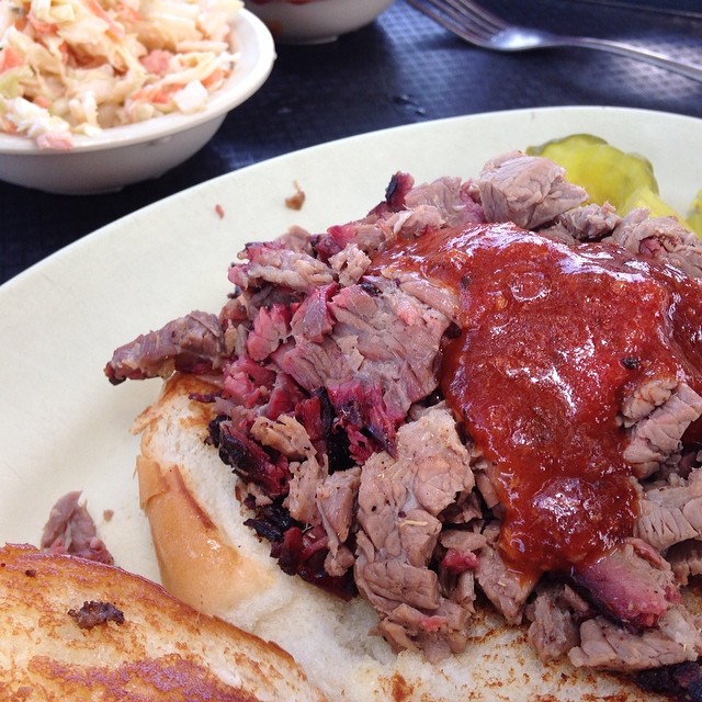 #GOODCOMPANYBBQ Houston: the chopped brisket. We'll worth the 20 year wait to be here with the Janssen family.
